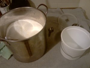 Laundry soap into the pot